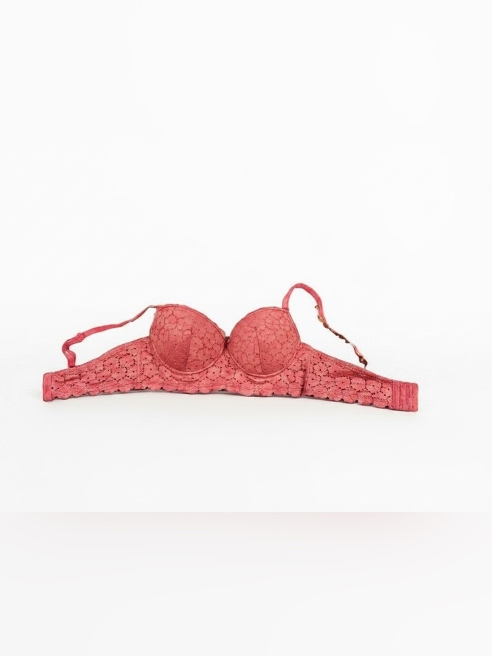 Laura Ashley Dusty Rose Lace Bralette Longline Bra Size 36C Feminine Intimates - Picture 3 of 6